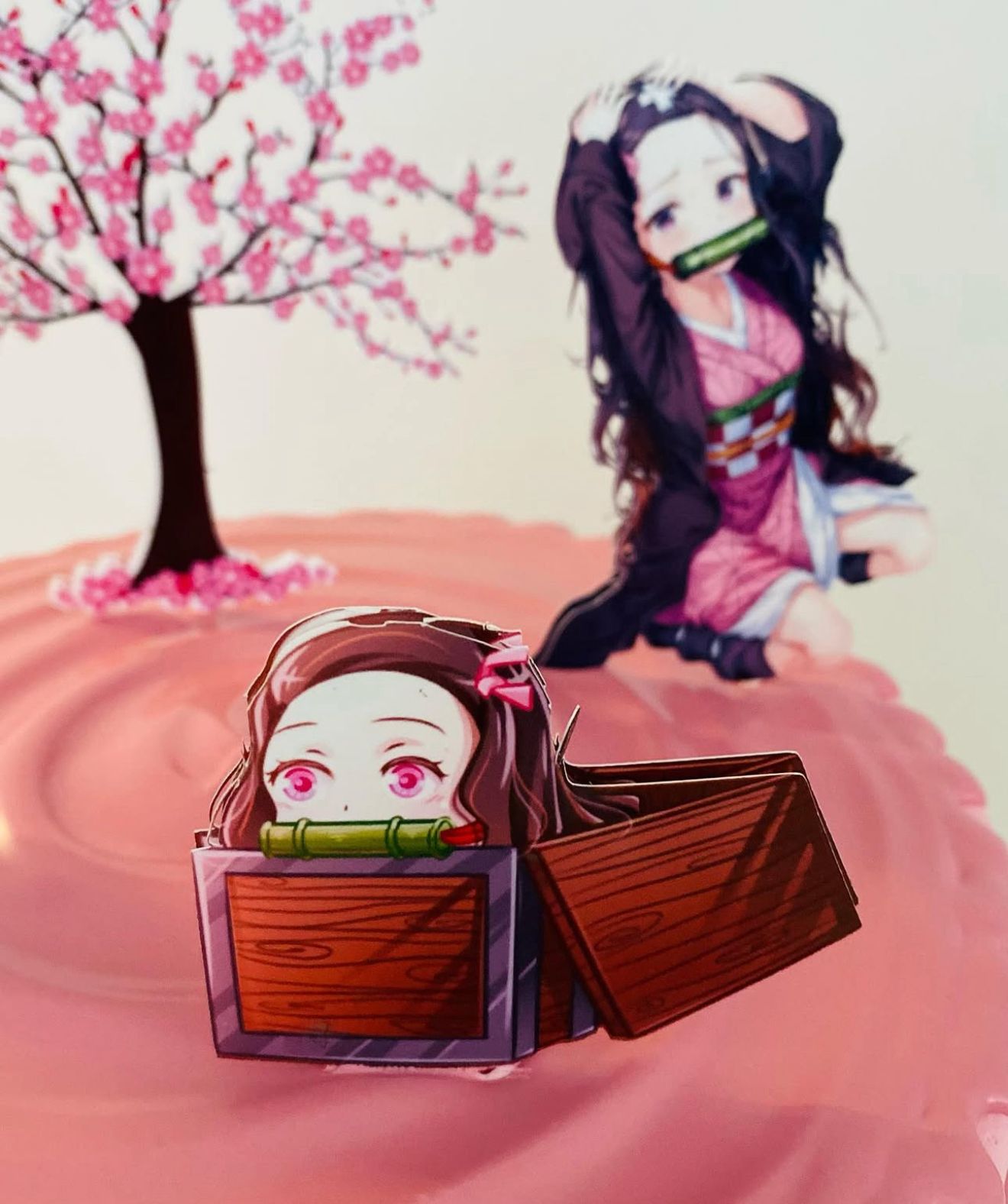 Demon Slayer Cake Topper | Nezuko Birthday Cake Decoration | Anime Party Supplies | Kimetsu no Yaiba Theme Birthday Ideas | Personalised Demon Slayer Party Decor