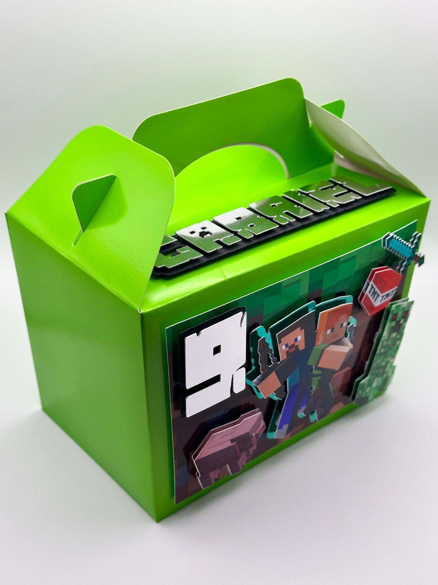 Minecraft Gable Box | Minecraft Party Box | Minecraft Party Boxes | Minecraft Birthday Decor | Minecraft Personalised Party Box | Minecraft Party Bag