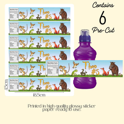 Gruffalo Personalised Fruitshoot Water Label | Gruffalo Party Sticker | Personalised Labels