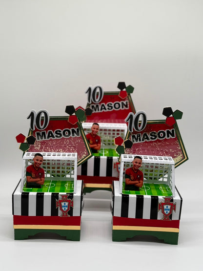 Portugal Football Party Scene Box | Portugal Football Birthday Box | Football Party Decor | Personalised Party Centrepiece