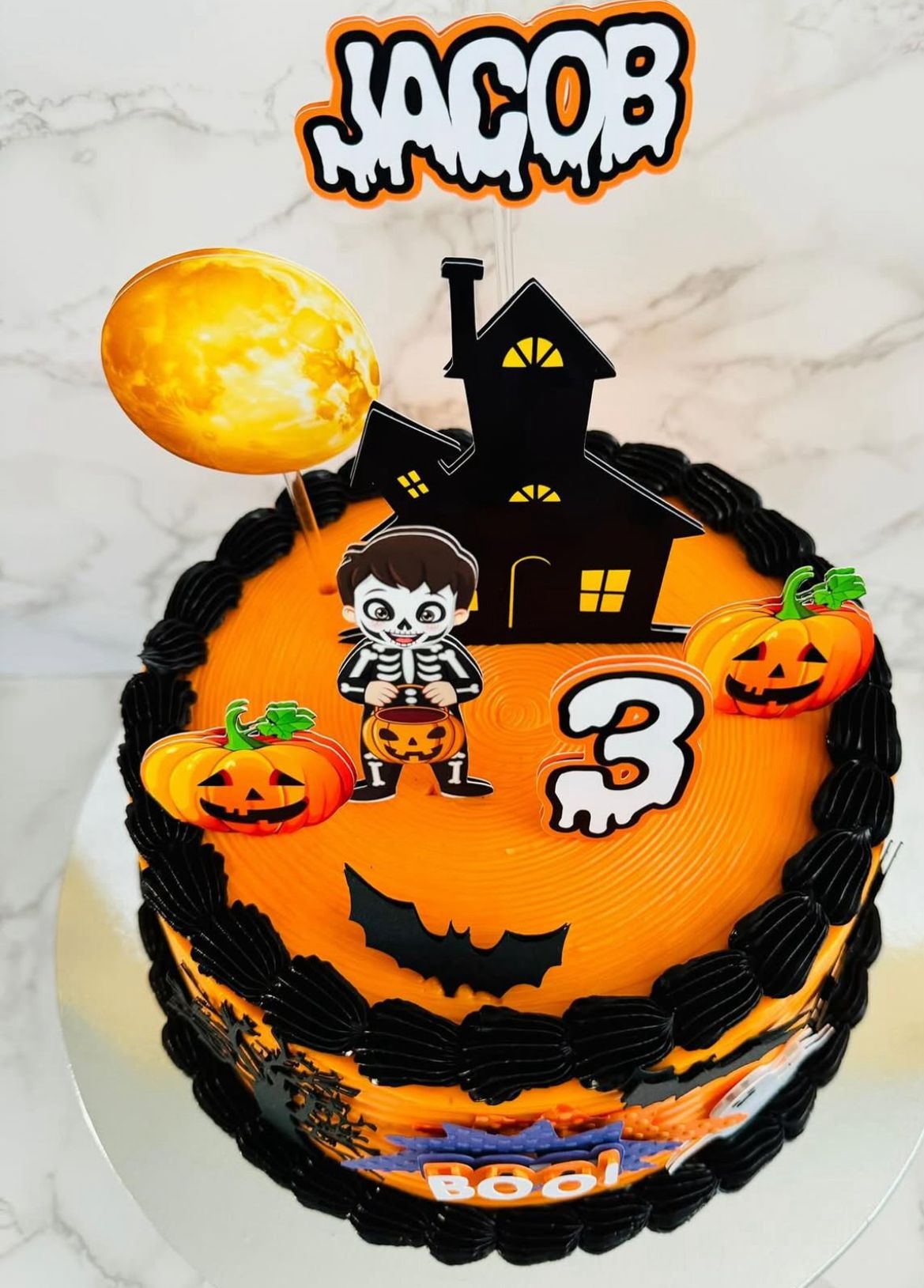 Halloween Cake Topper | Spooky Birthday Cake Decoration | Haunted House Party Supplies | Ghosts and Witches Theme Birthday Ideas | Personalised Halloween Party Decor