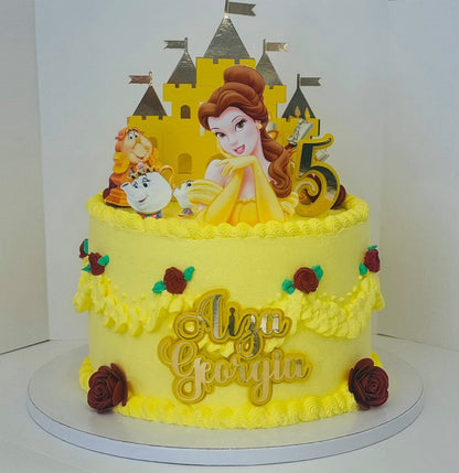 Belle and the Beast Cake Topper | Princess Belle Cake Topper | Princess Belle Cake Ideas | Princess Belle Cake Ideas | Princess Belle Birthday Decor | Princess Cake Ideas