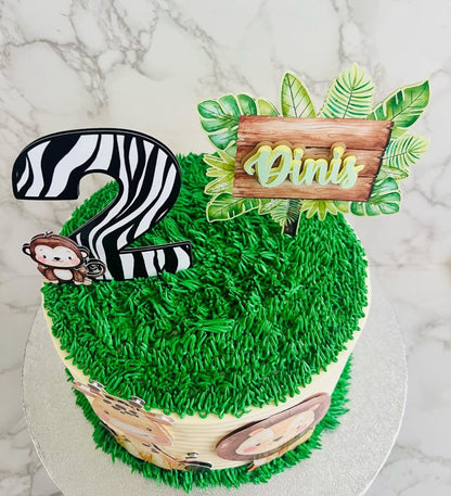 Safari Cake Topper | Jungle Birthday Cake Decoration | Wild Animals Party Supplies | Safari Theme Birthday Ideas | Personalised Jungle Party Decor