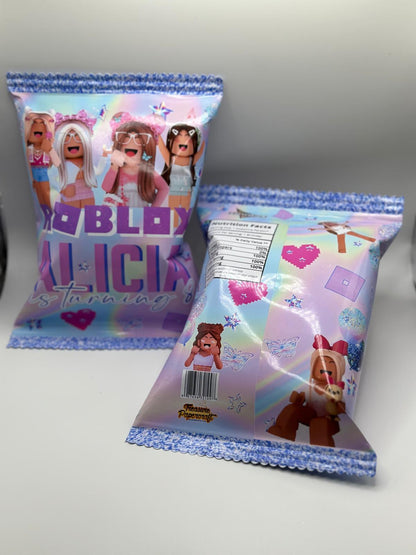 Roblox Girls Chip Bag | Roblox Girls Party Favours | Roblox Girls Personalised Party Supplies | Roblox Girls Chips | Roblox Girls Party Filler | Roblox Girls Birthday