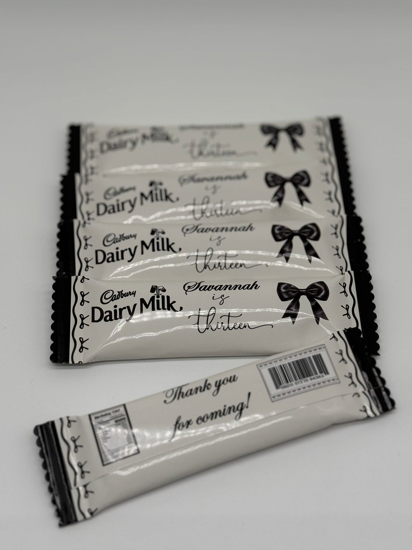 Personalised Black Bow Chocolate Bar | Personalised Black Bow Aesthetic Party Favour