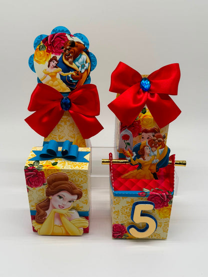 Beauty and the Beast Party Boxes | Beauty and the beast Party | Beauty and the beast Party decor | Beauty and the beast Cute Party Favours | Bela e a Fera Caixinhas Personalizadas