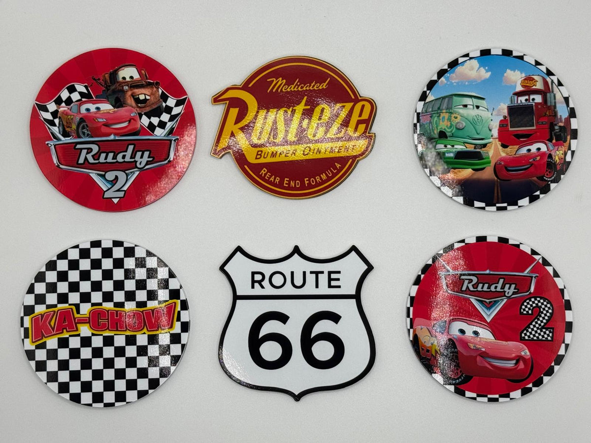 Cars Cupcake Toppers | Lightning McQueen Racing Cupcake Toppers Set of 6