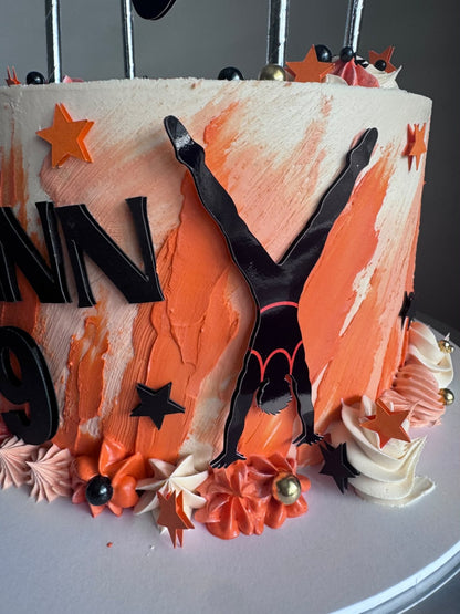 Personalised Gymnastics Cake Topper Set | Gymnastics Bars, Silhouette, Name, Age & Stars