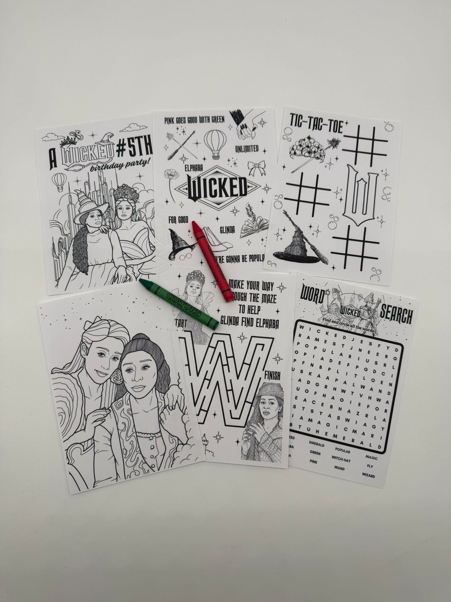 Wicked Colouring Pages | Wicked Colouring Sheets | Wicked Party Favours | Wicked Party Bag Fillers