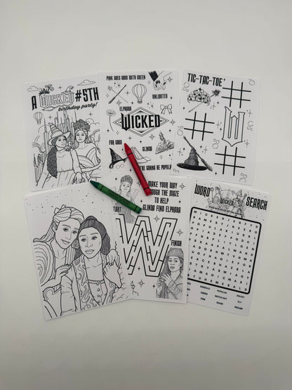 Wicked Colouring Pages | Wicked Colouring Sheets | Wicked Party Favours | Wicked Party Bag Fillers