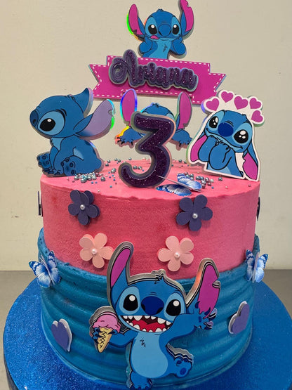 Stitch Cake Topper | Lilo and Stitch Birthday Party Decoration | Personalised Stitch Party Supplies | Cute Disney Birthday Ideas