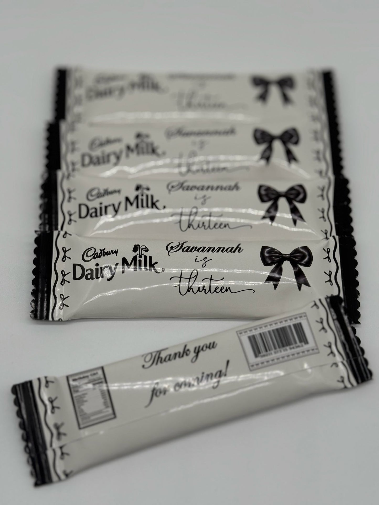 Personalised Black Bow Chocolate Bar | Personalised Black Bow Aesthetic Party Favour