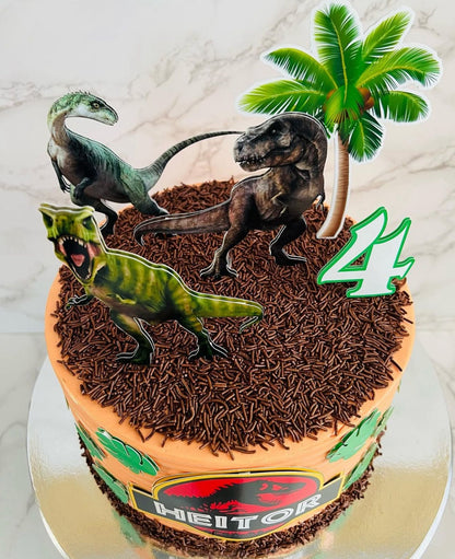 Dinosaur Cake Topper | Jurassic Birthday Cake Decoration | Prehistoric Party Supplies | T-Rex Theme Birthday Ideas | Personalised Dinosaur Party Decor
