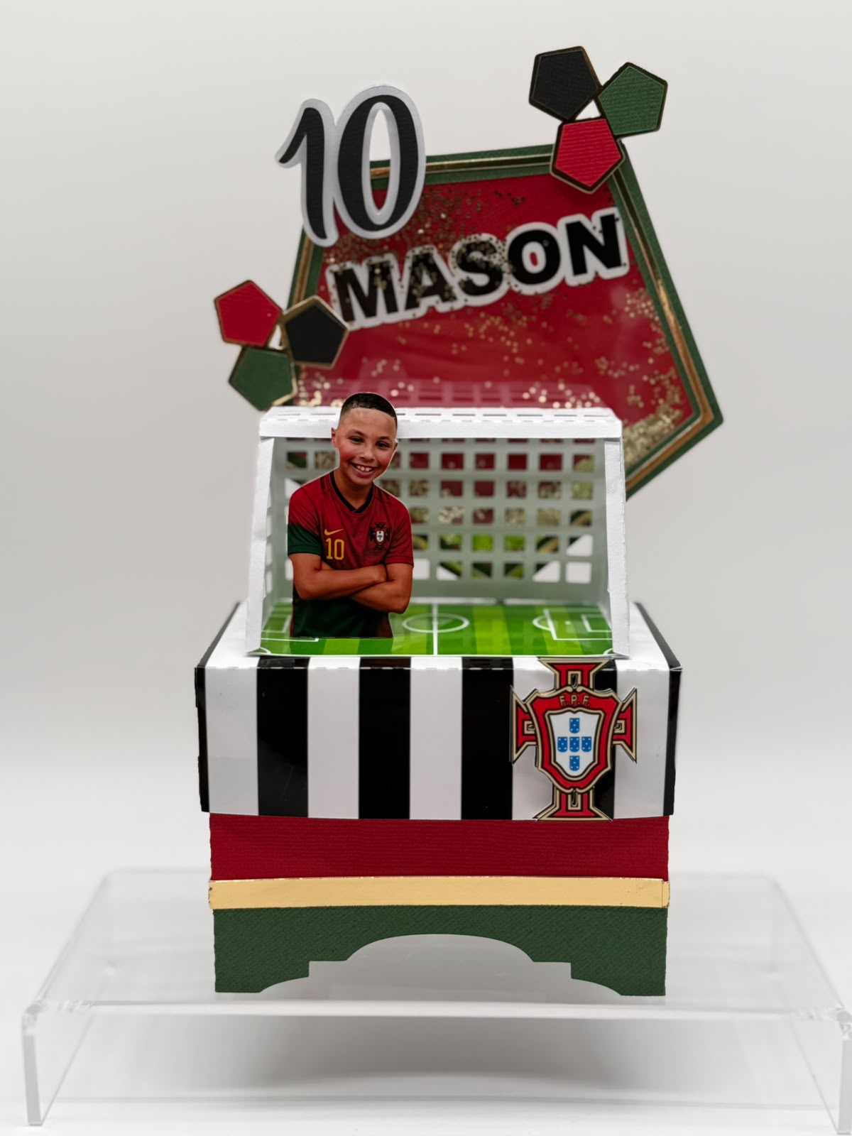 Portugal Football Party Scene Box | Portugal Football Birthday Box | Football Party Decor | Personalised Party Centrepiece