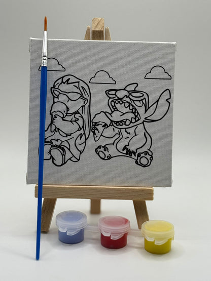 Lilo and Stitch Mini Canvas | Lilo And Stitch Party Favour | Lilo and Stitch Colouring Canvas | Lilo and Stitch Birthday Party | Lilo and Stitch Party Bag Filler | Lilo Stitch Colour With Me