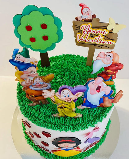 Snow White Cake Topper | Snow White and the Seven Dwarfs Birthday Decoration | Princess Party Supplies | Fairy Tale Theme Birthday Ideas | Personalised Snow White Party Decor