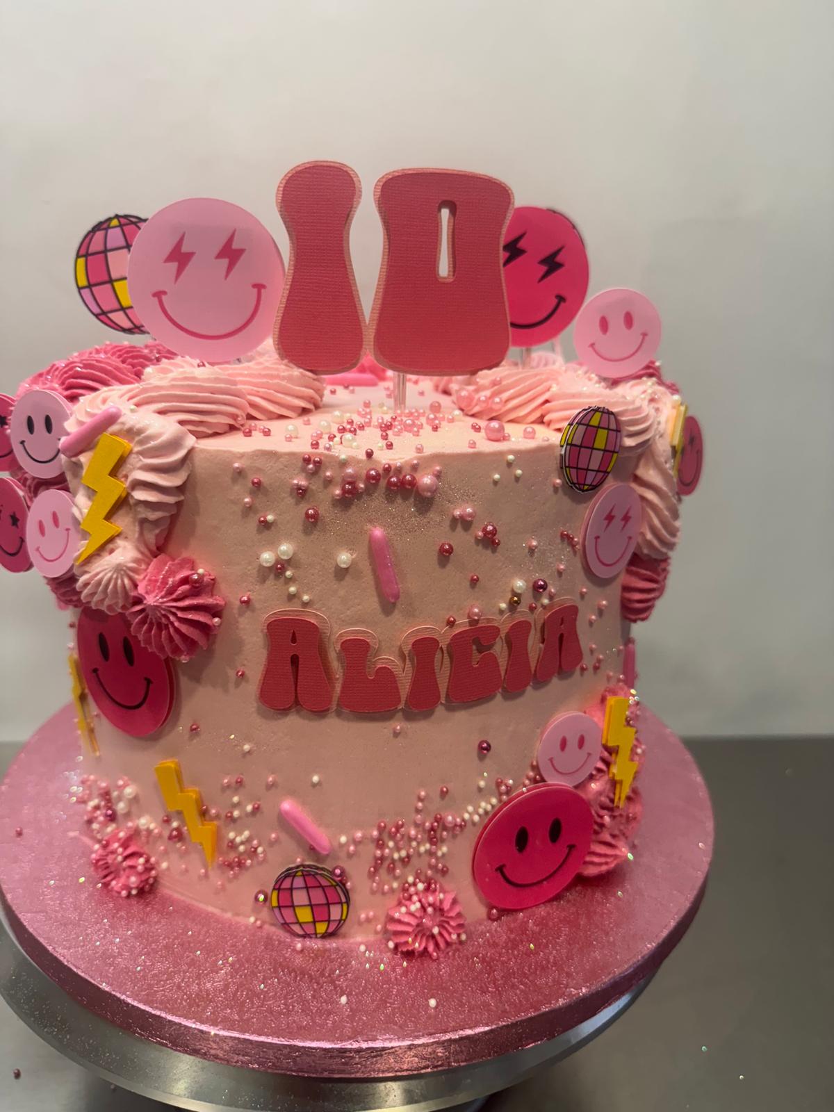 Preppy Cake Topper | Preppy Smiley Face Cake Topper | Groovy Preppy Smiley Cake Ideas | Preppy Birthday Ideas | Double Digits Cake Topper | Preppy Party Ideas | Smiley Face Cake Ideas | Smiley Face Party Decor