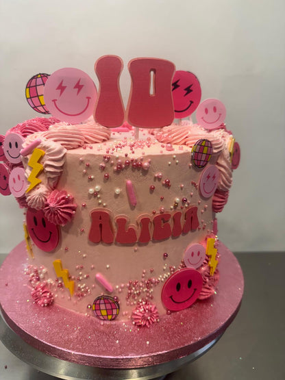 Preppy Cake Topper | Preppy Smiley Face Cake Topper | Groovy Preppy Smiley Cake Ideas | Preppy Birthday Ideas | Double Digits Cake Topper | Preppy Party Ideas | Smiley Face Cake Ideas | Smiley Face Party Decor