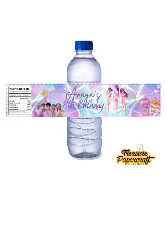 Kpop Demon Hunters Fruitshoot Labels | Kpop Demon Hunters Water Label | Personalised Birthday Stickers | Personalised Fruitshoot Labels | Personalised Water Label Stickers