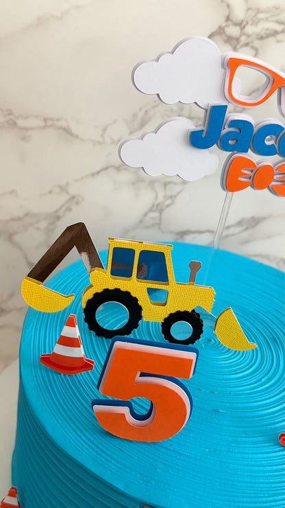 Blippi Construction Birthday Cake Topper Set | Personalised Blippi Cake Ideas