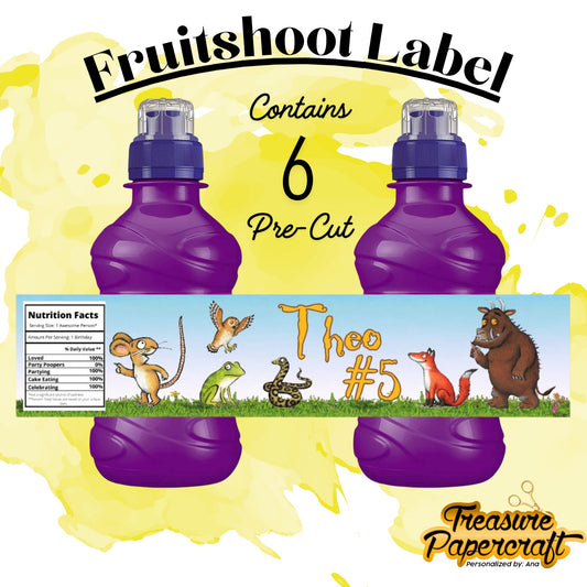 Gruffalo Personalised Fruitshoot Water Label | Gruffalo Party Sticker | Personalised Labels
