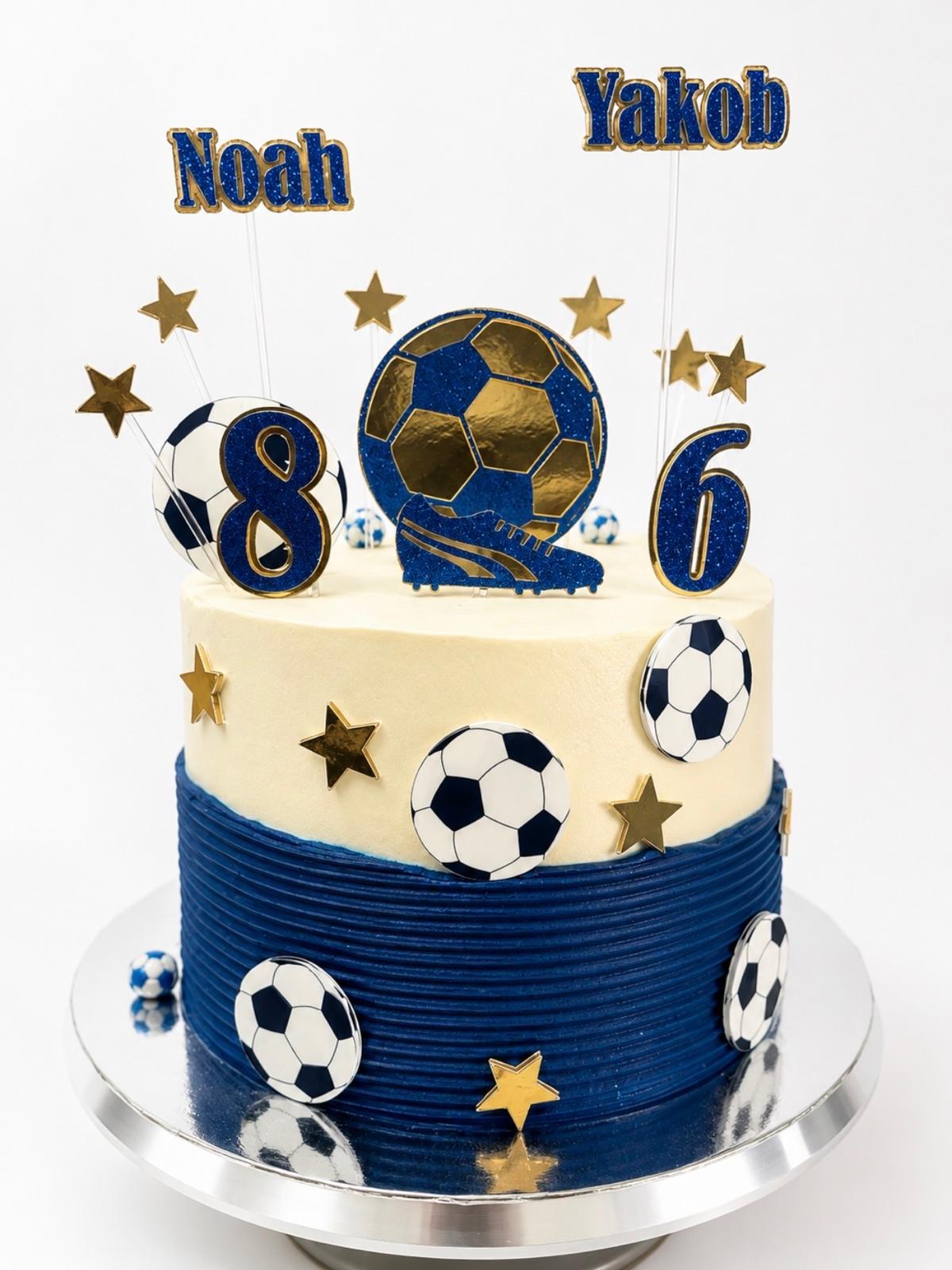 Football Cake Topper | Blue Football Cake Topper | Soccer Cake Topper | Football Cake Topper Idea
