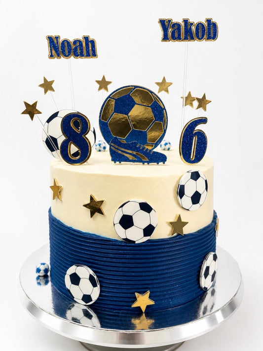 Football Cake Topper | Blue Football Cake Topper | Soccer Cake Topper | Football Cake Topper Idea