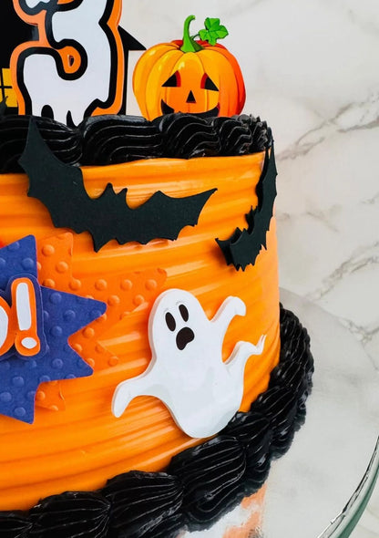 Halloween Cake Topper | Spooky Birthday Cake Decoration | Haunted House Party Supplies | Ghosts and Witches Theme Birthday Ideas | Personalised Halloween Party Decor