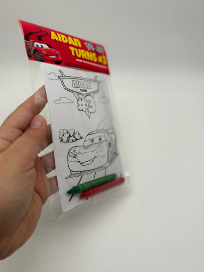 Cars Colouring Pages | Cars Colouring Sheets | Cars Party Favours | Cars Party Bag Fillers