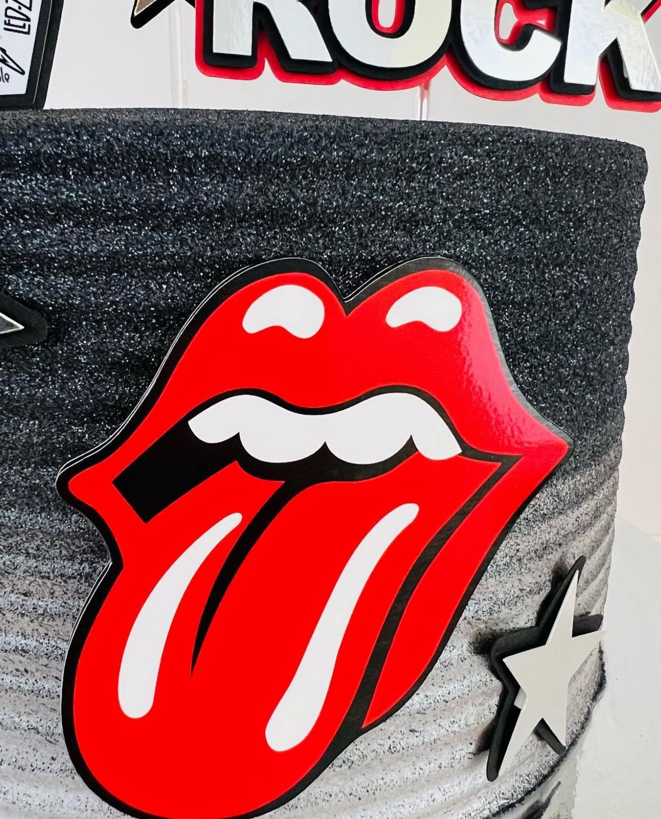 Rock Music Cake Topper | Rock and Roll Birthday Cake Decoration | Music Party Supplies | Guitar and Band Theme Birthday Ideas | Personalised Rock Party Decor