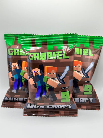 Minecraft Chip Bag | Minecraft Party Favours | Minecraft Personalised Party Supplies | Minecraft Crisps | Minecraft Chips | Minecraft Party Filler | Minecraft Birthday