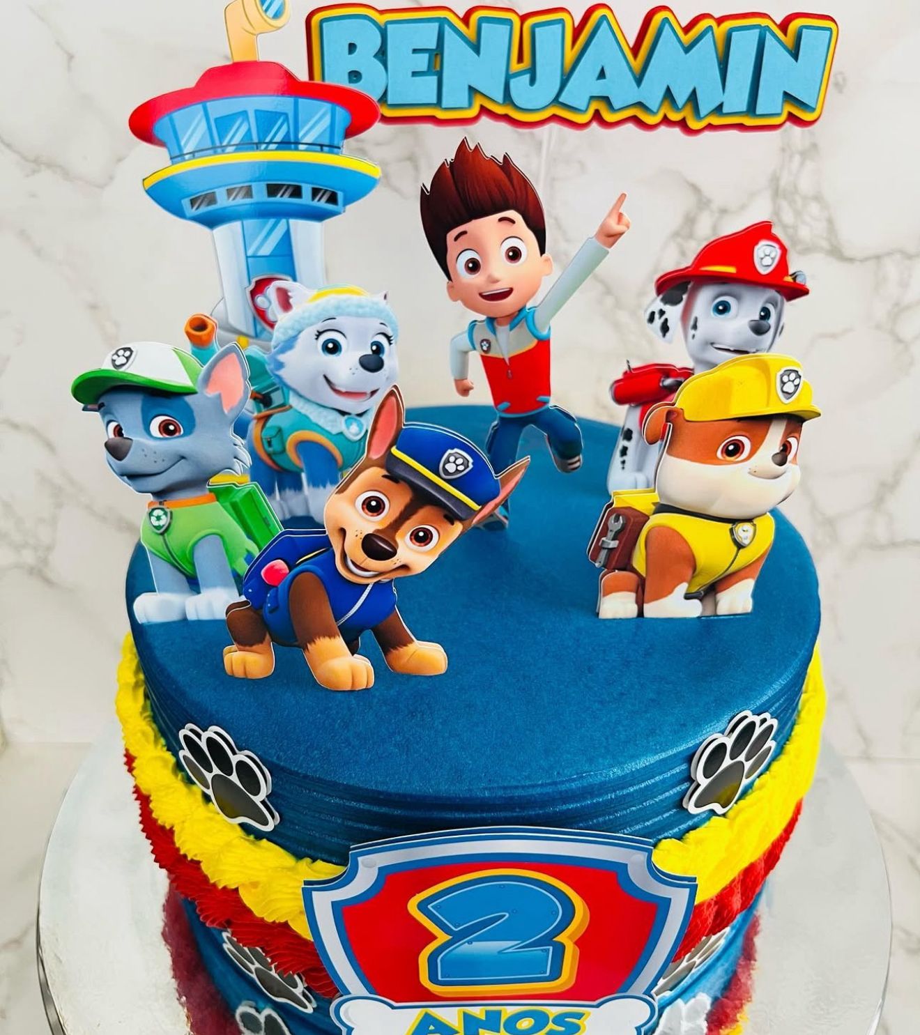 Paw Patrol Cake Topper | Paw Patrol Birthday Decoration | Puppy Party Supplies | Ryder and Pups Theme Birthday Ideas | Personalised Paw Patrol Party Decor