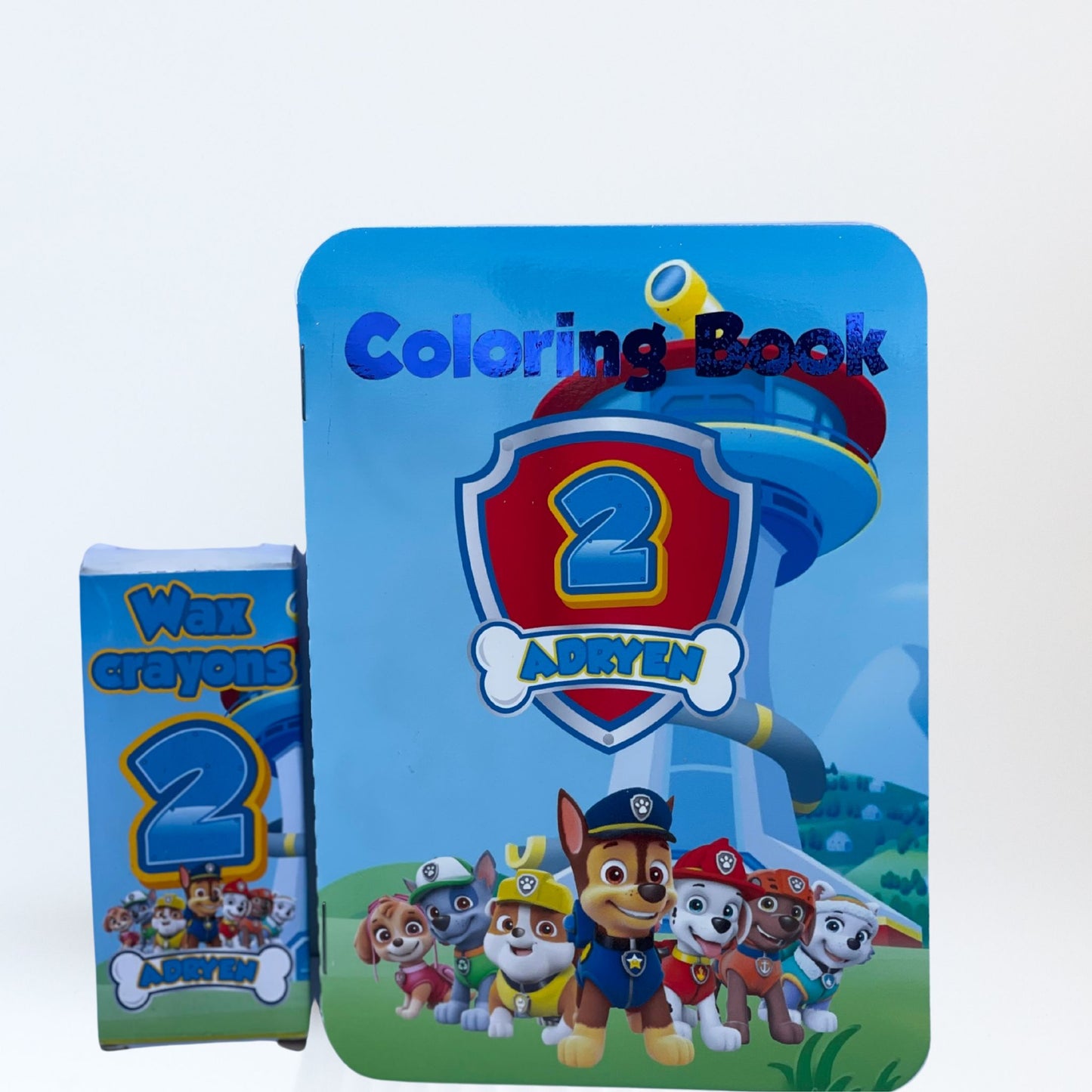Paw Patrol Personalised Colouring Book with Crayons | Paw Patrol Party Bag Filler | Kids Birthday Party Favour | Paw Patrol Thank You Gift | Paw Patrol Birthday Ideas | Paw Patrol Gable Box Party Bags Fillers | Paw Patrol Party Fillers Ideas