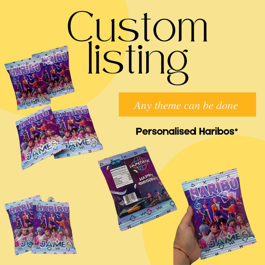Custom Photo Party Haribo Packaging | Custom Plastic Haribo Packaging | Custom Birthday Party Haribo Packaging | Custom Birthday Haribo Packaging | Custom Party Haribo Packaging Birthday