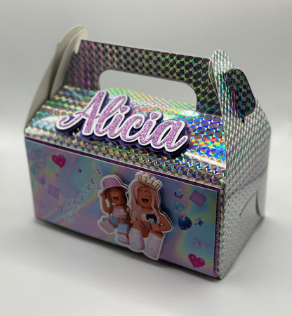 Roblox Girls Gable Box | Roblox Girls Party Box | Roblox Girls Party Boxes | Roblox Girls Birthday Decor | Roblox Girls Personalised Party Box | Roblox Girls Party Bag
