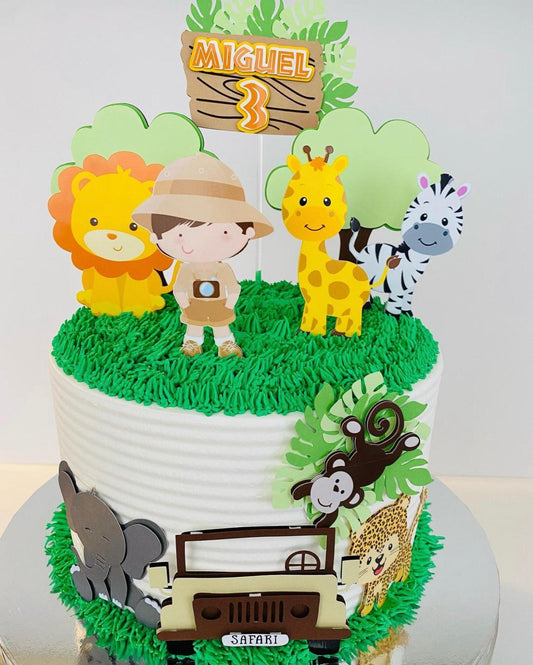 Safari Cake Topper | Safari Birthday Party | Safari Cake Ideas | Cute Safari Animals Birthday Ideas | Cute Safari Cake Topper | Safari Party Decor