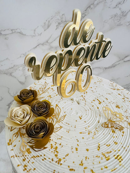 60th Birthday Cake Topper | De Repente 60 | Bolo 60 Anos | 60th Birthday Cake Ideas | 60th Party Ideas | 60th Cake Ideas