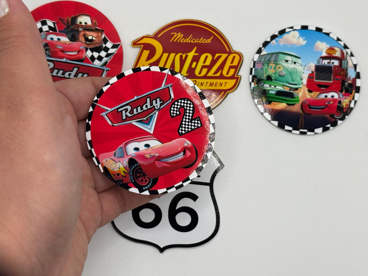 Cars Cupcake Toppers | Lightning McQueen Racing Cupcake Toppers Set of 6