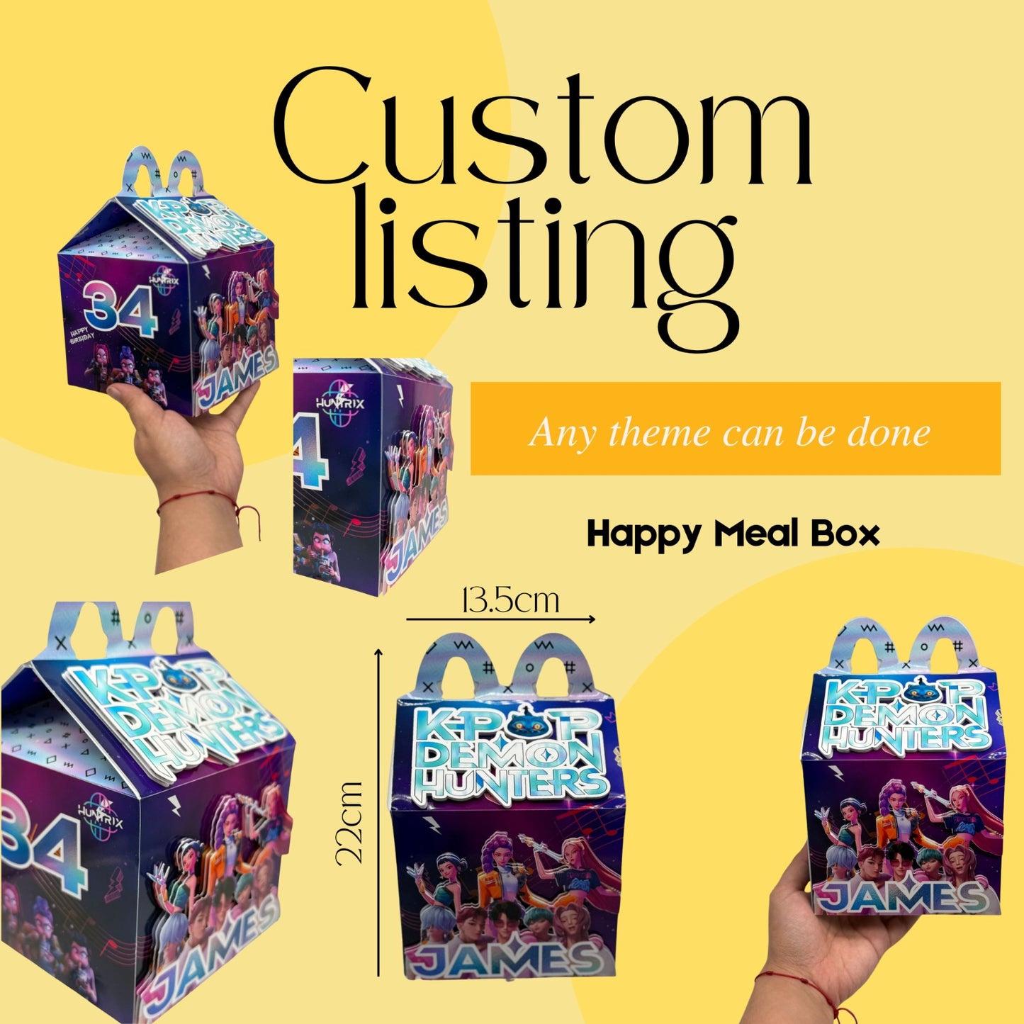 Custom Happy Meal Personalised Party Boxes | Custom Party Boxes | Custom Party Favours | Personalised Happy Meal Box | Personalised Happy Meal Box | Custom Personalised Birthday