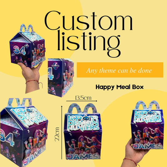 Custom Happy Meal Personalised Party Boxes | Custom Party Boxes | Custom Party Favours | Personalised Happy Meal Box | Personalised Happy Meal Box | Custom Personalised Birthday