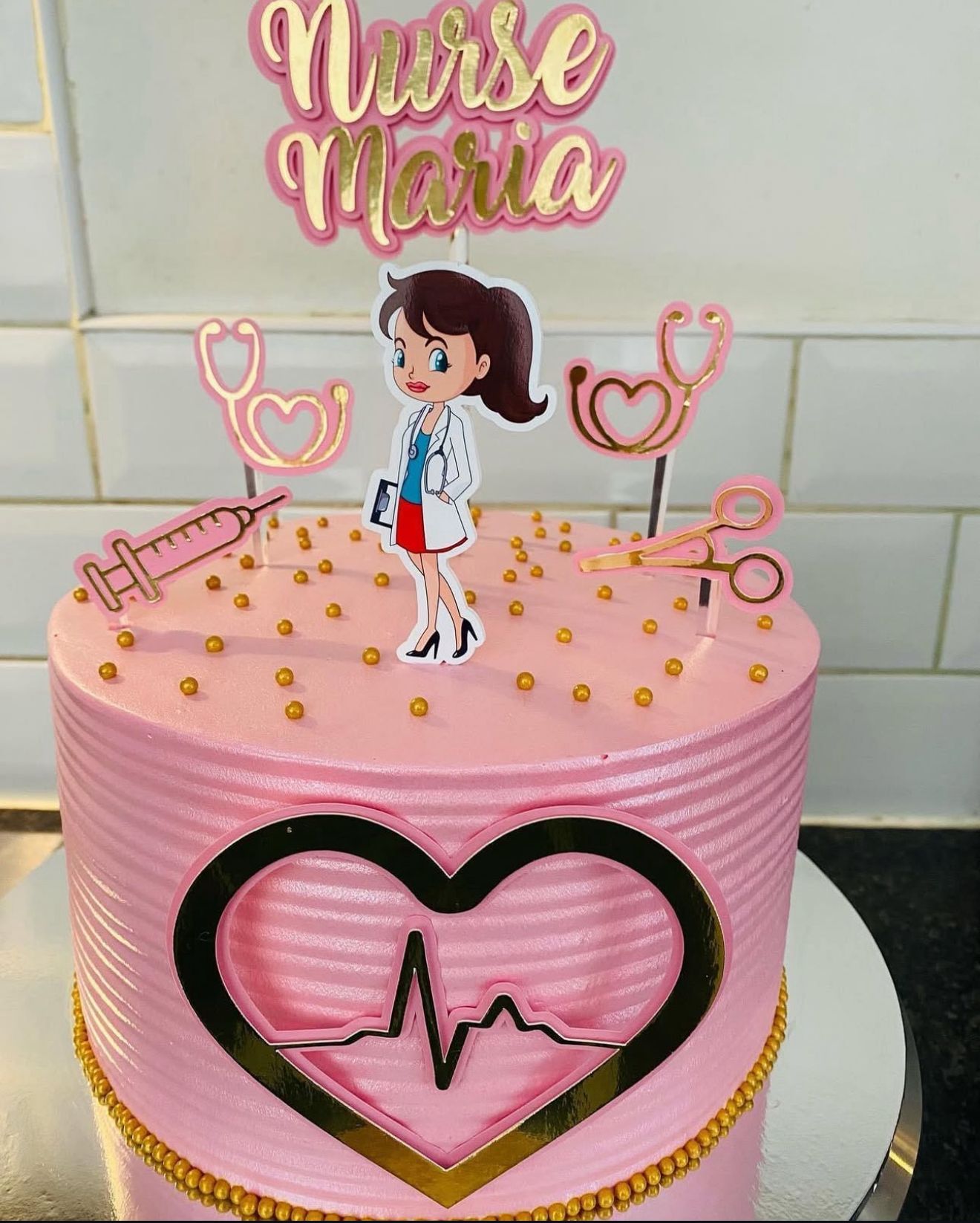 Nurse Cake Topper | Nurse Birthday Cake Decoration | Medical Party Supplies | Nurse Theme Birthday Ideas | Personalised Nurse Party Decor
