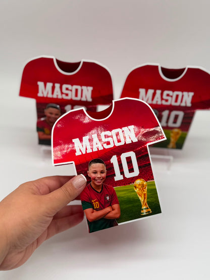 Football Shirt Gable Box | Football Party Favor Box | Personalised Football Party Box | Football Birthday Decorations