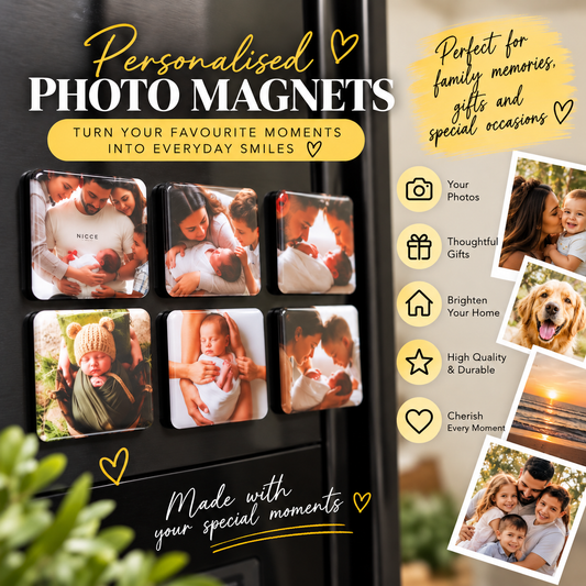 Personalised Photo Fridge Magnet, Custom Picture Magnet, Grandparents Gift, Wedding Keepsake, Christmas Gift