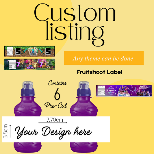 Custom Fruishoot Label | Custom Water Labels | Custom Birthday Stickers
