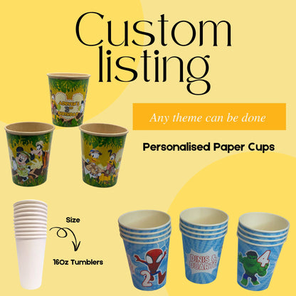 Custom Paper Cups | Custom Party Cups | Custom Party Tableware | Custom Birthday Decoration | Custom Party Supplies