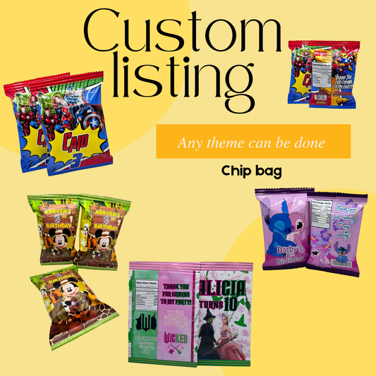 Custom Chip Bag | Custom Party Favours | Custom Personalised Party Supplies | Custom Chips | Custom Party Filler | Custom Birthday