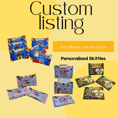 Personalised Skittles | Personalised Party Filler | Personalised Party Favour | Party Decor | Personalised Birthday Treats