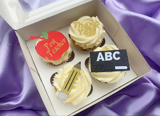 Teacher Cupcake Toppers | Thank You Teacher Cake Decorations | End of Term Cupcake Toppers
