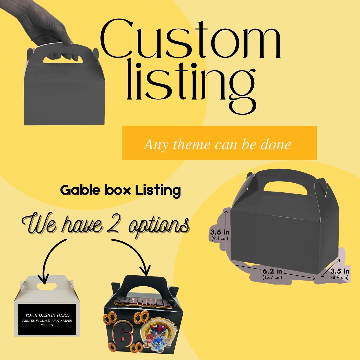 Custom Gable Box | Custom Party Boxes | Party Favours | Personalised Gable Box | Personalised Gable Box | Custom Personalised Birthday