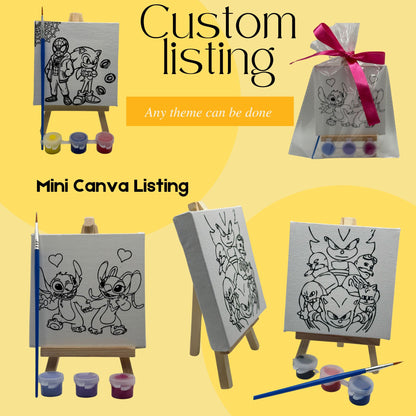 Mini Canvas Party Favour | Mini Canvas Party Bag Filler | Personalised Mini Canva | Party Favour Ideas| Personalised Party Favours|Colouring